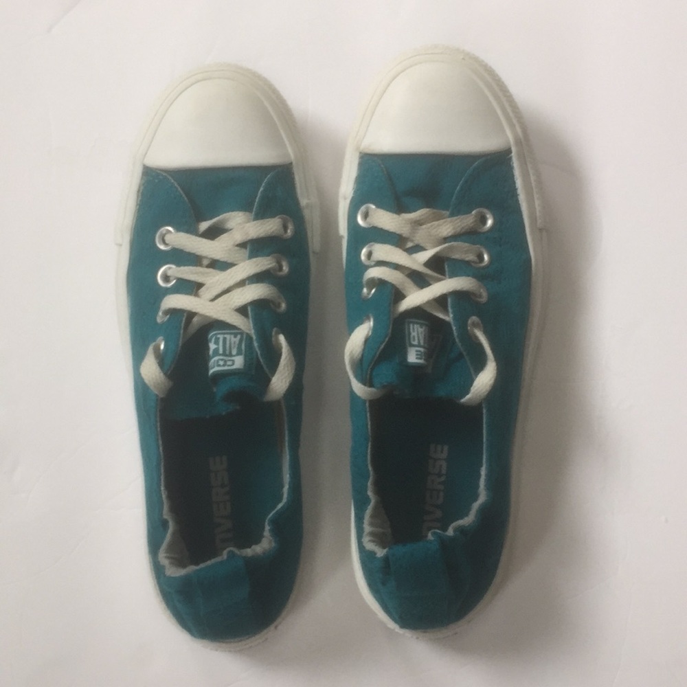 Teal lace converse